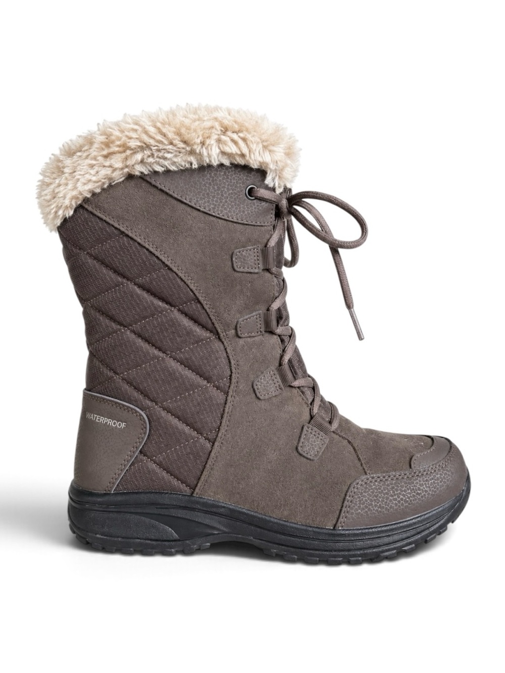 Columbia Waterproof Winter Boots 200g Insulated Omni Heat Faux Fur Brown Size 9